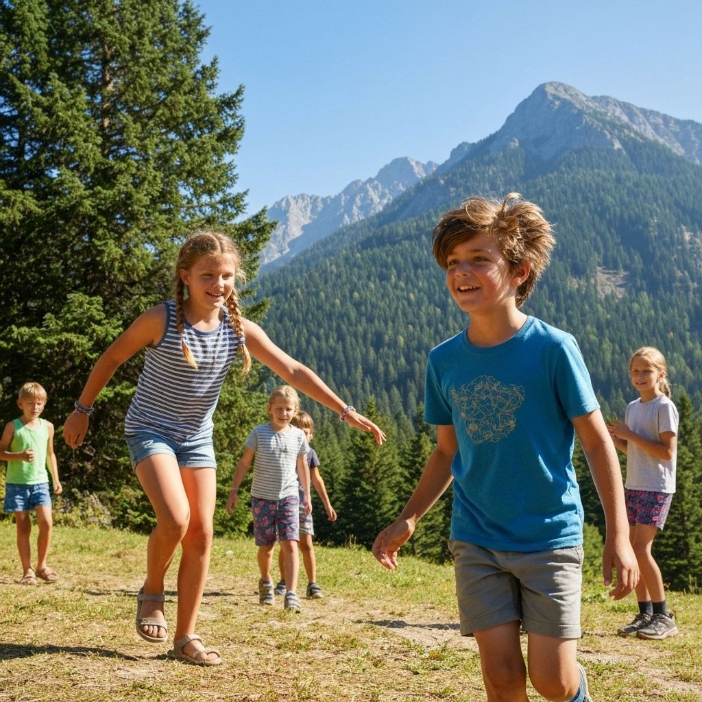 Kids enjoying outdoor summer camp activities